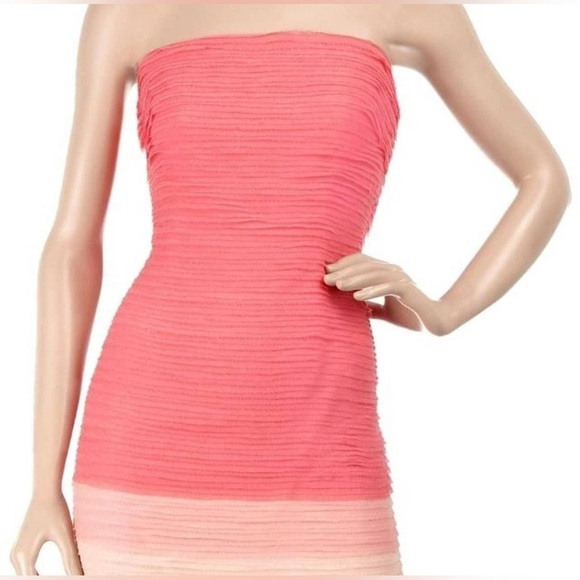 Alice + Olivia Rigby Pink Ombré Strapless Silk Mini Dress Size Medium - Picture 1 of 10